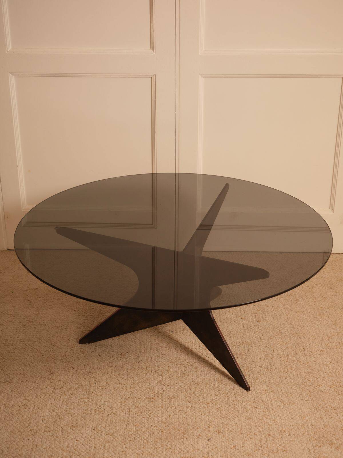 Patinated iron coffee table - France 1960s