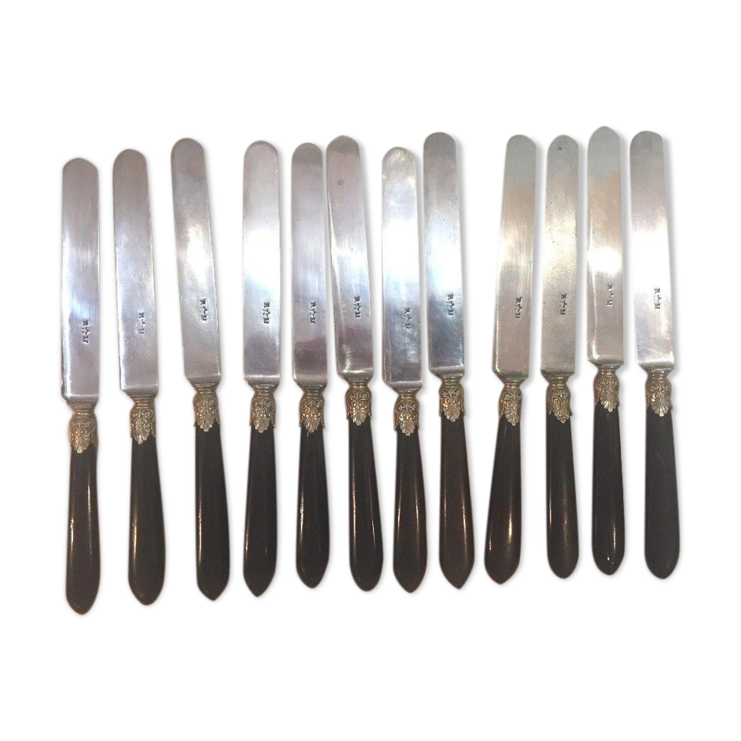 Set of 12 dessert knives Napoleon III brand r m