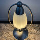 Lampe vintage en opaline et aluminium brossé