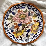 Gien earthenware plate with peony decoration