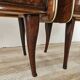 Walnut burl bedside tables with double glass top