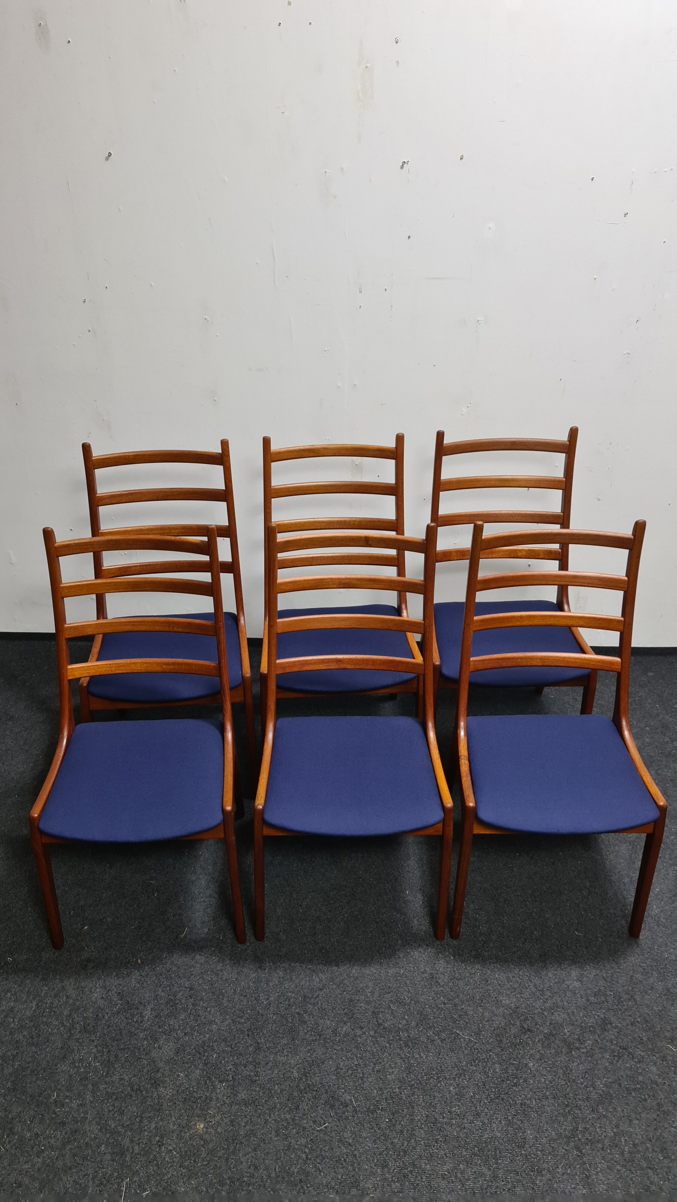 Vintage Danish design teak Dinning chairs by Kai Kristiansen for K  S mobel Denmark