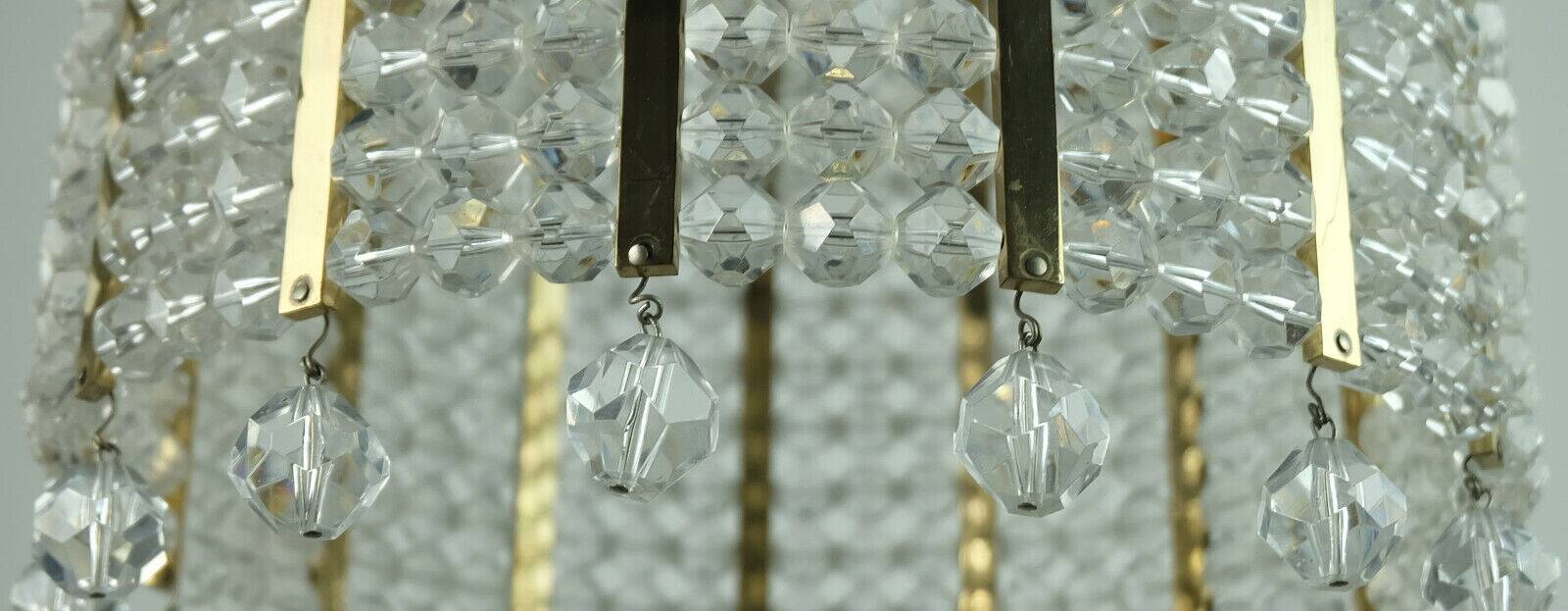 1960s PENDANT LIGHT brass and acrylic hollywood regency style