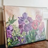 Oil on canvas flower garden