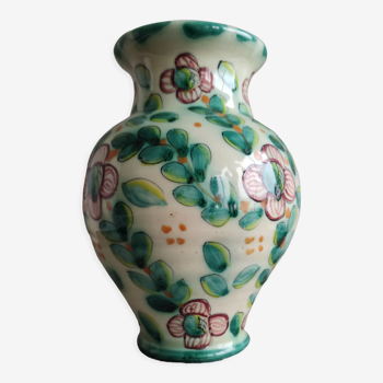 Vase fleuri vert pastel vintage