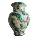 Vintage pastel green floral vase