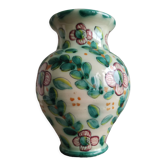 Vintage pastel green floral vase