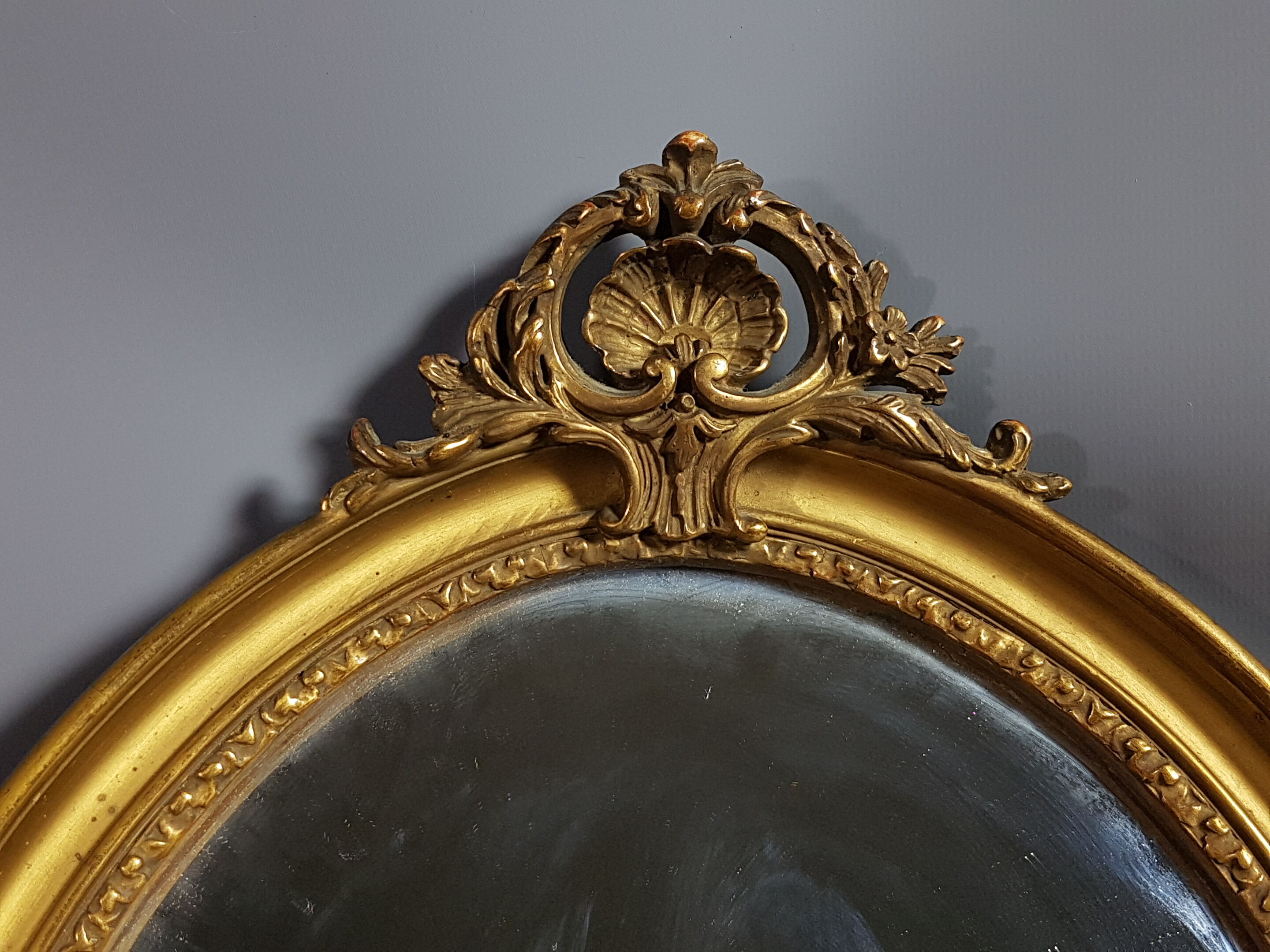 Mirror in beautiful oval frame 19th style Louis XV 44x32 cm SB132