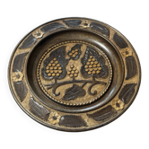 Carved wooden fruit bowl – Centrepiece with grape decoration