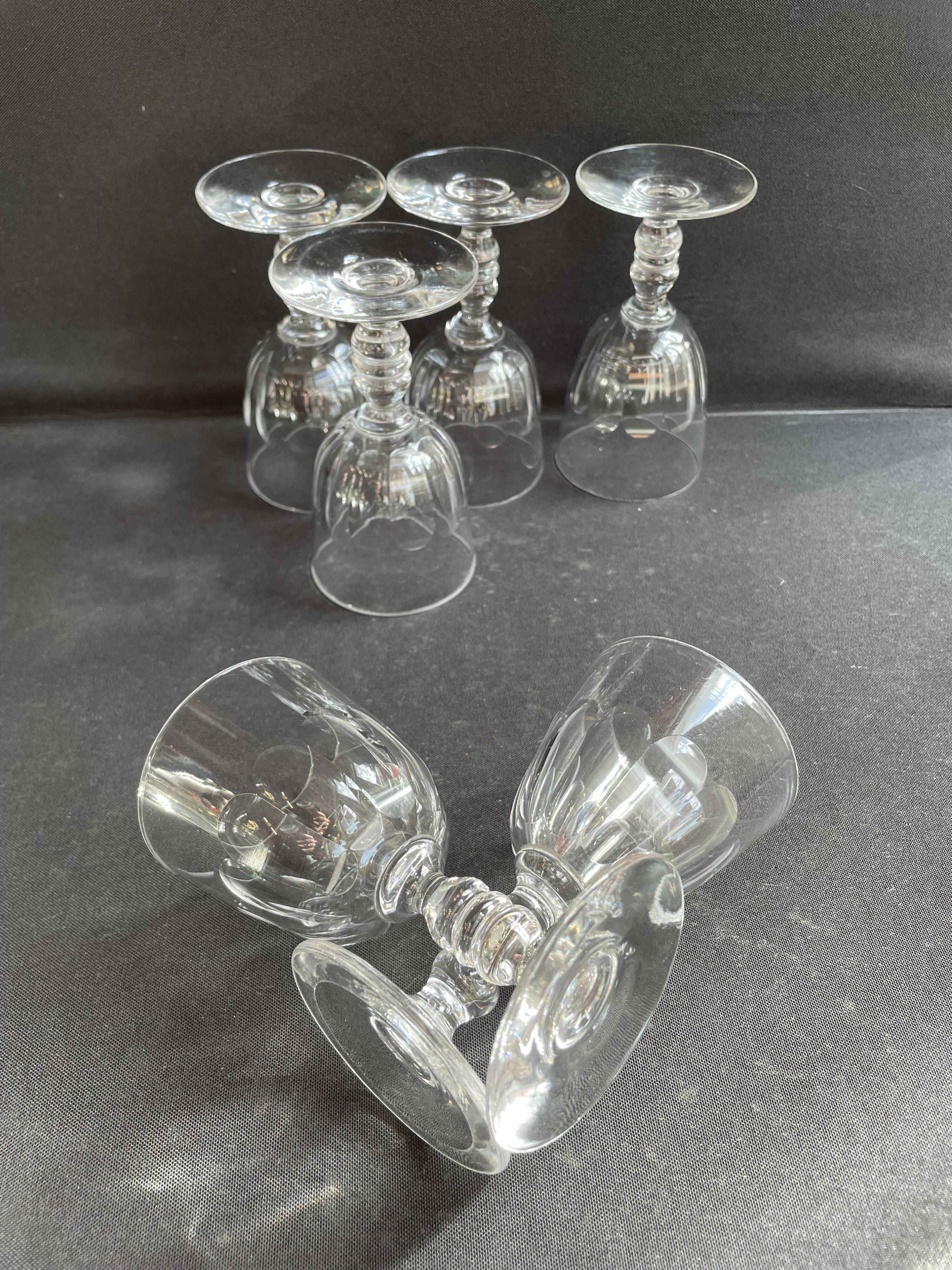 6 Baccarat Clermont 19th century cooked wine glasses