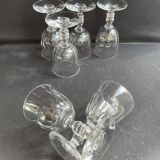 6 verres à vin cuit Baccarat modèle "Clermont", XIXème