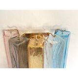 Set of Two Multicolored "Squares Bark" Murano Glass Wall Sconces in Barovia