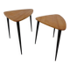 Mid-Century Triangular Birch Side Tables, 1960s, Set of 2