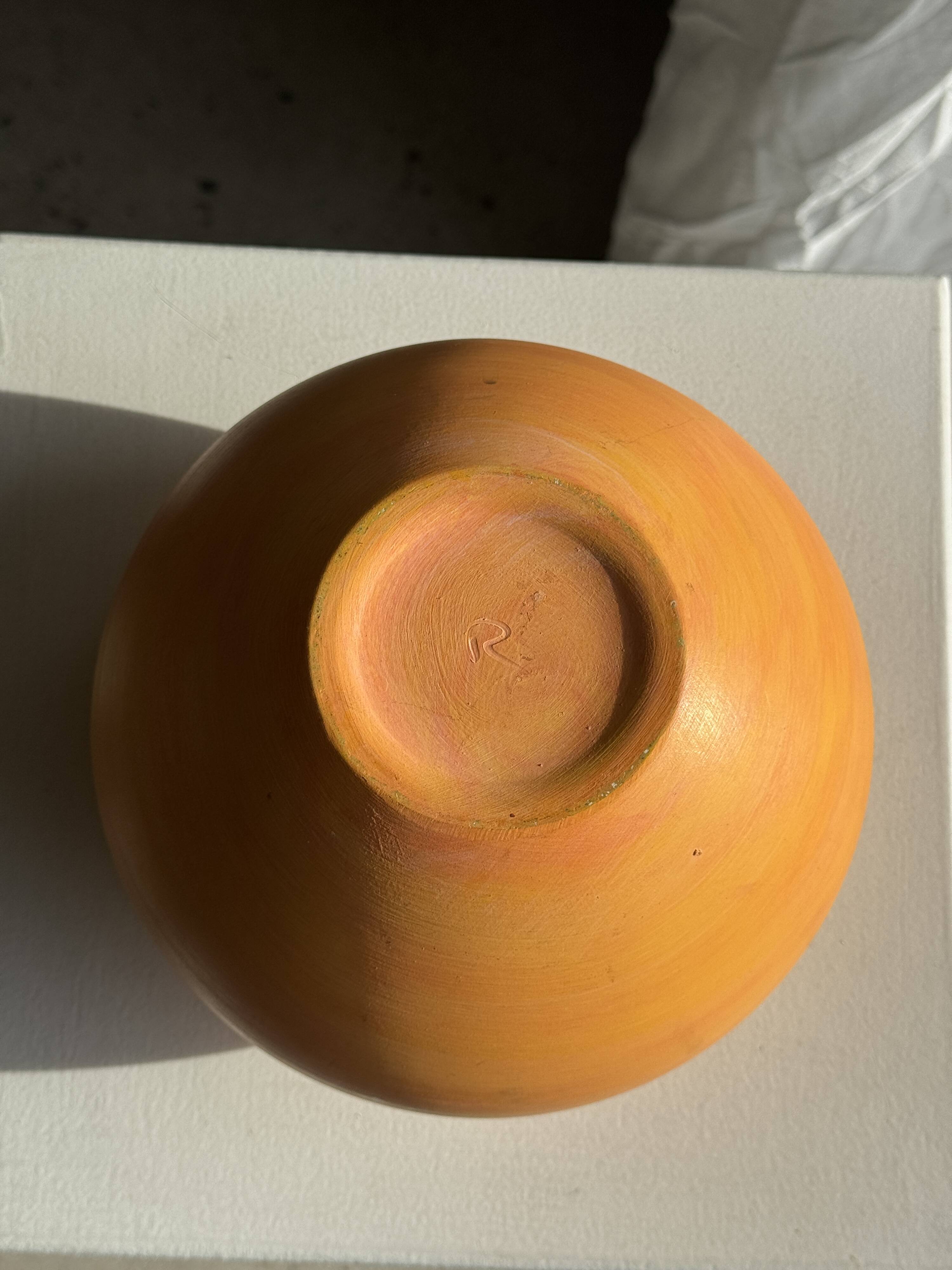 Orange ball vase from the 90s, H15 D20