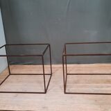 Iron and cement coffee tables pair