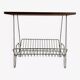 Vintage teak and metal Mid Century magazine rack