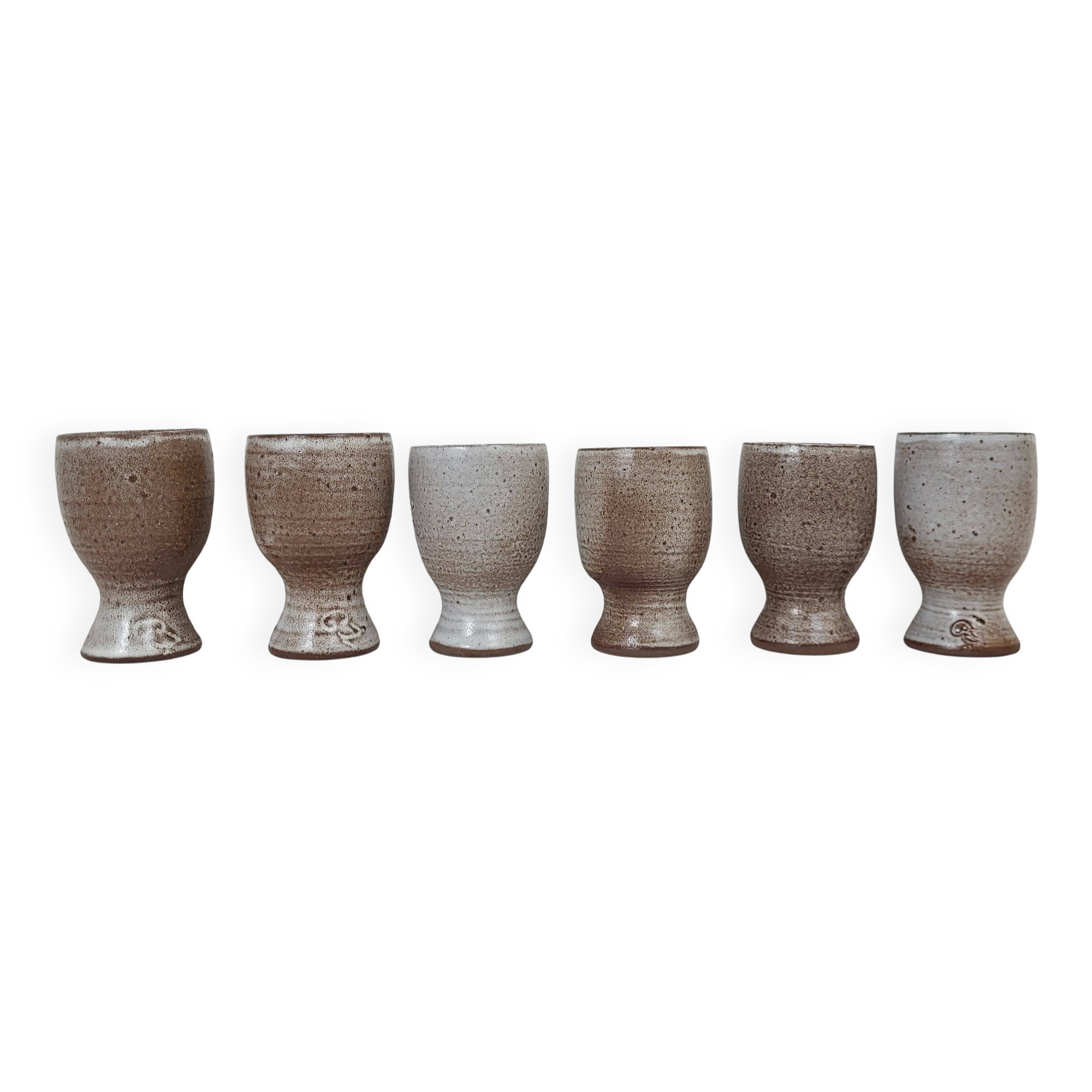 6 stoneware coffee cups from Ratilly / Pierlot