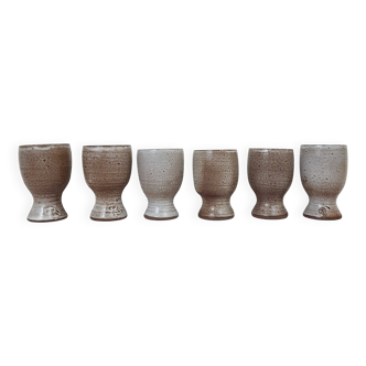 6 tasses à café en grès de Ratilly / Pierlot