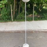 Vintage Italian white floor lamp with round dome