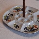 Very nice serving dish for crudités/appetisers in ceramic in very good condition.