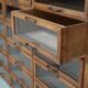 Vintage Dutch oak haberdashery shop cabinet, 1930s