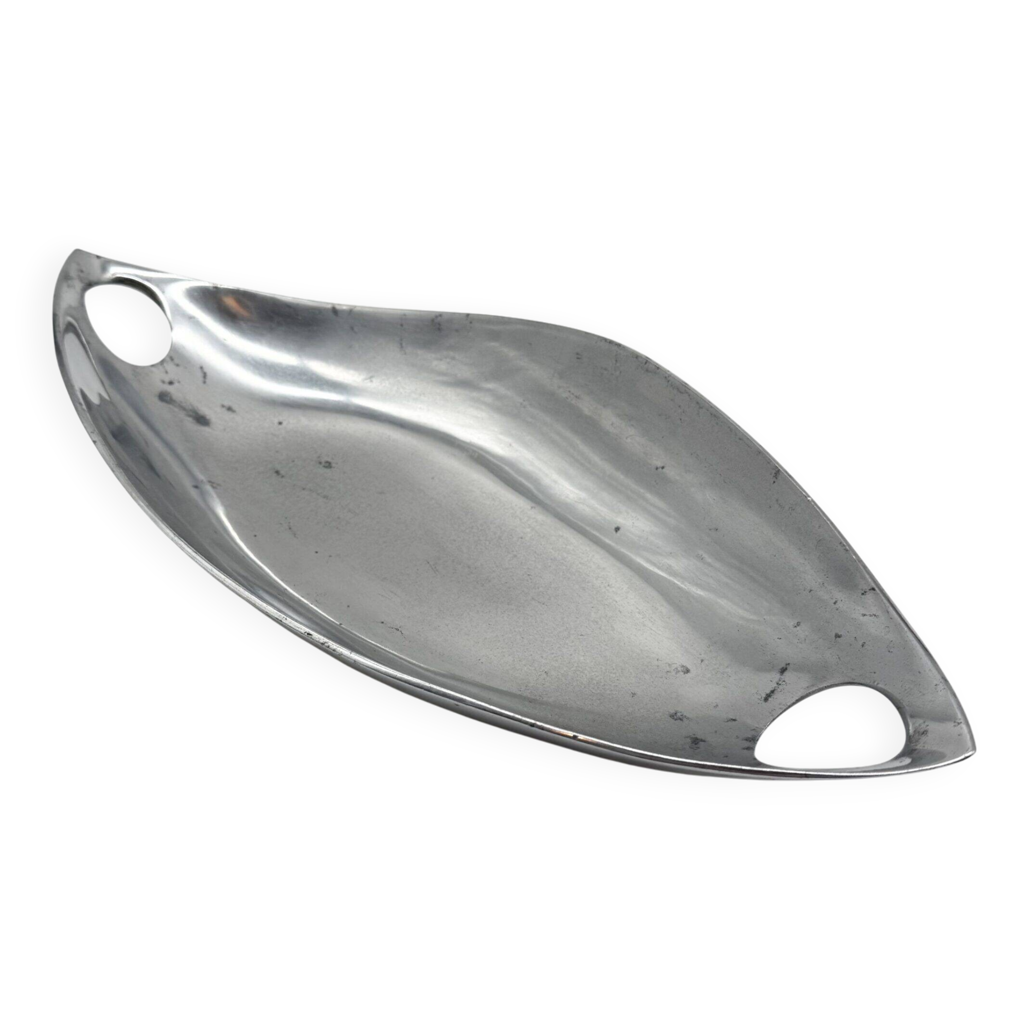 Polished aluminium cast centrepiece / bowl – 1980s
