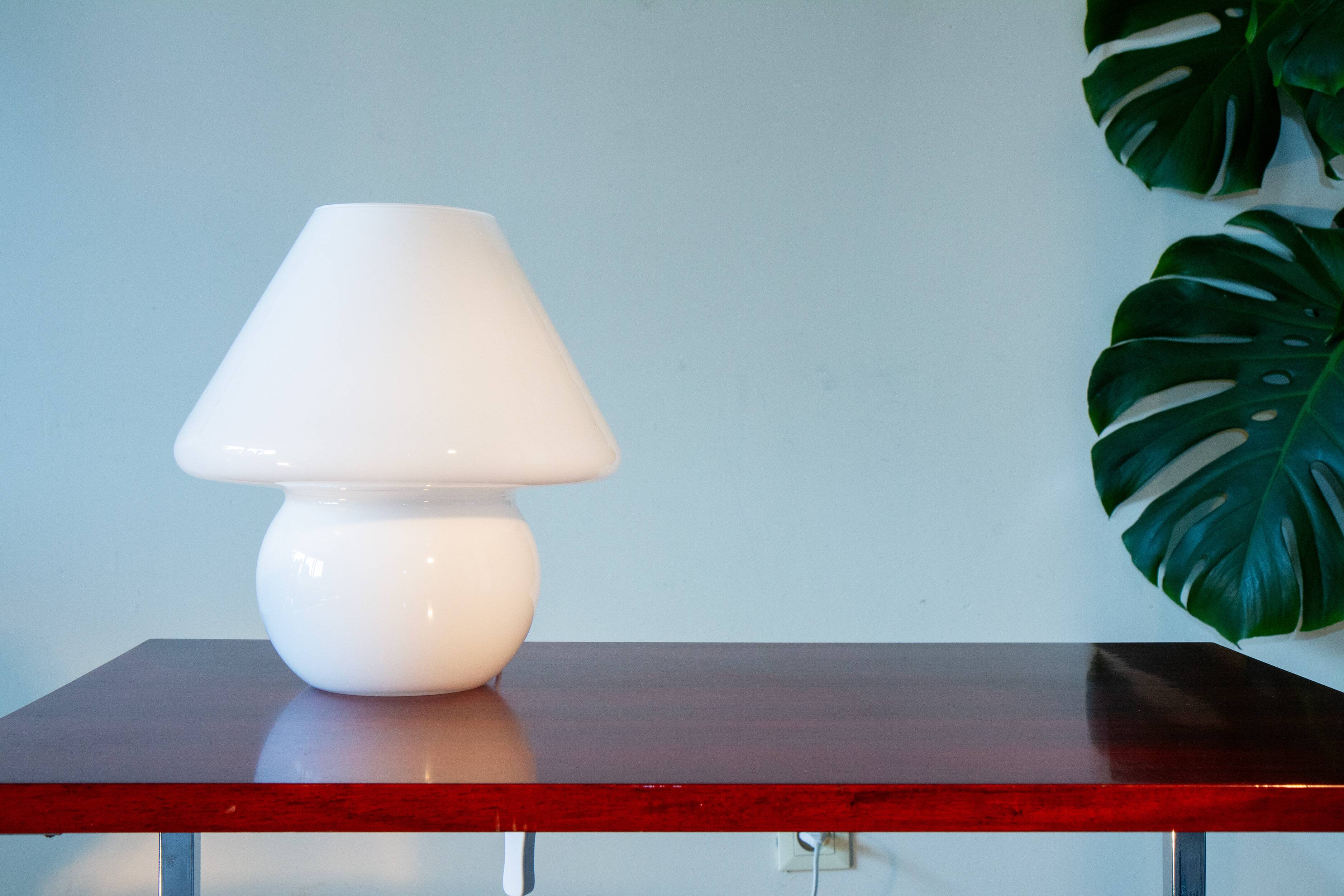Blown glass mushroom lamp 1970