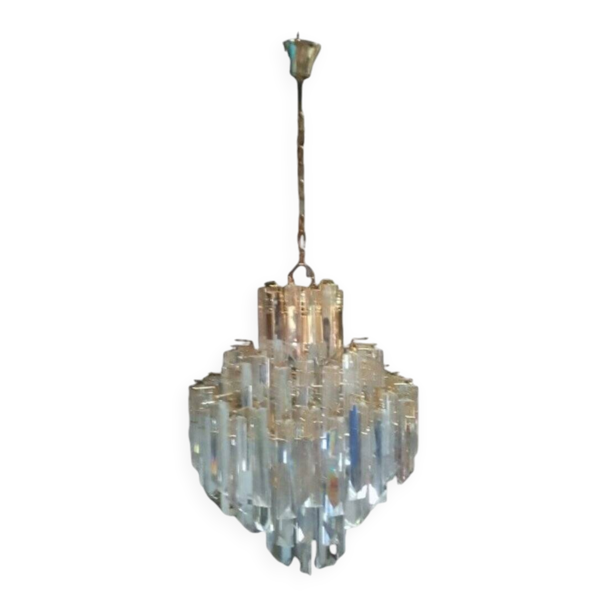 Murano crystal chandelier attributed to Paolo Venini, 1970s.