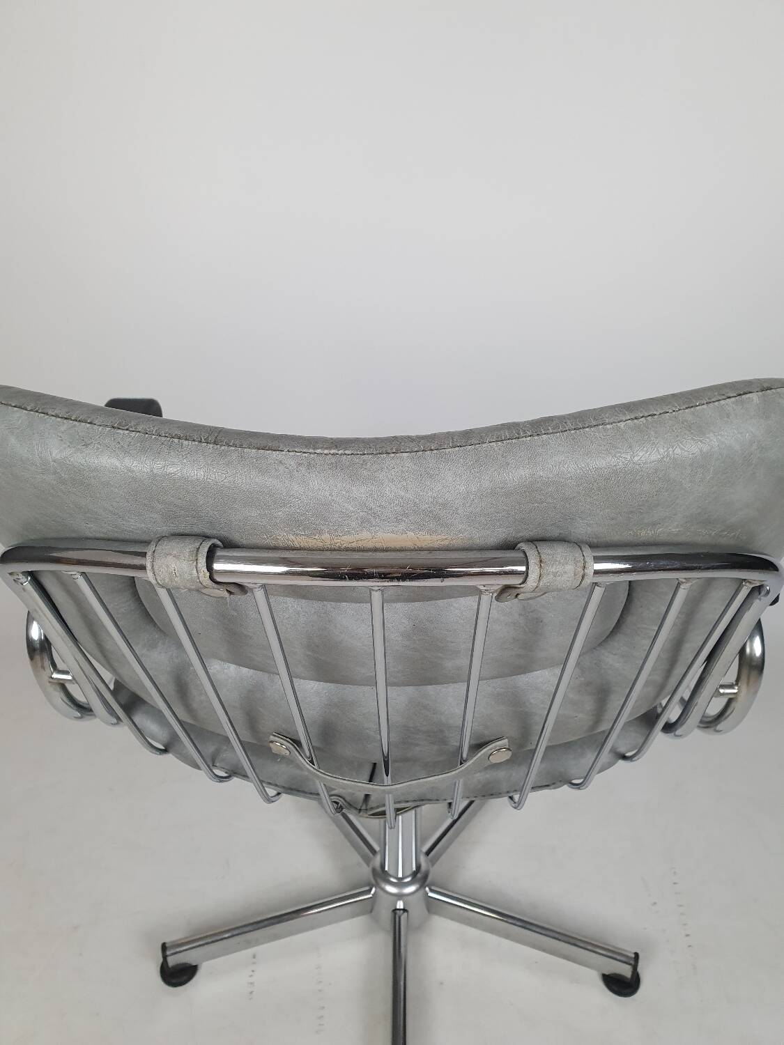 Vintage chrome swivel armchair