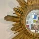 Miroir soleil doré