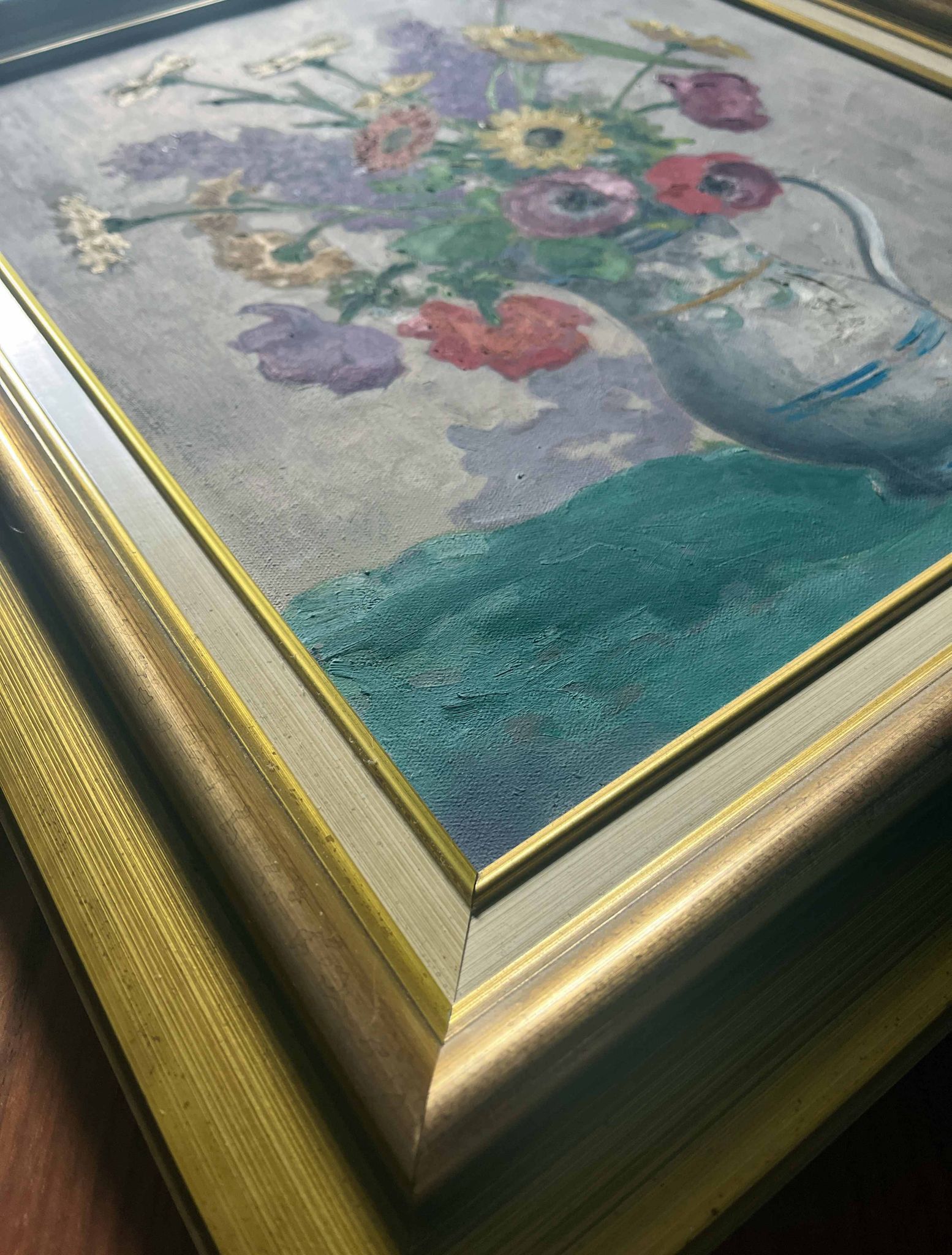 Tableau HST "Bouquet of Wildflowers" E. Guyot (19th-20th century)