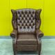 Brown leather Handmade Chesterfield Recliner Armchair