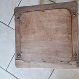 Curved wood farm stool