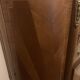 Half-moon buffet with display cabinet in Louis XVI style, marquetry with marble top.