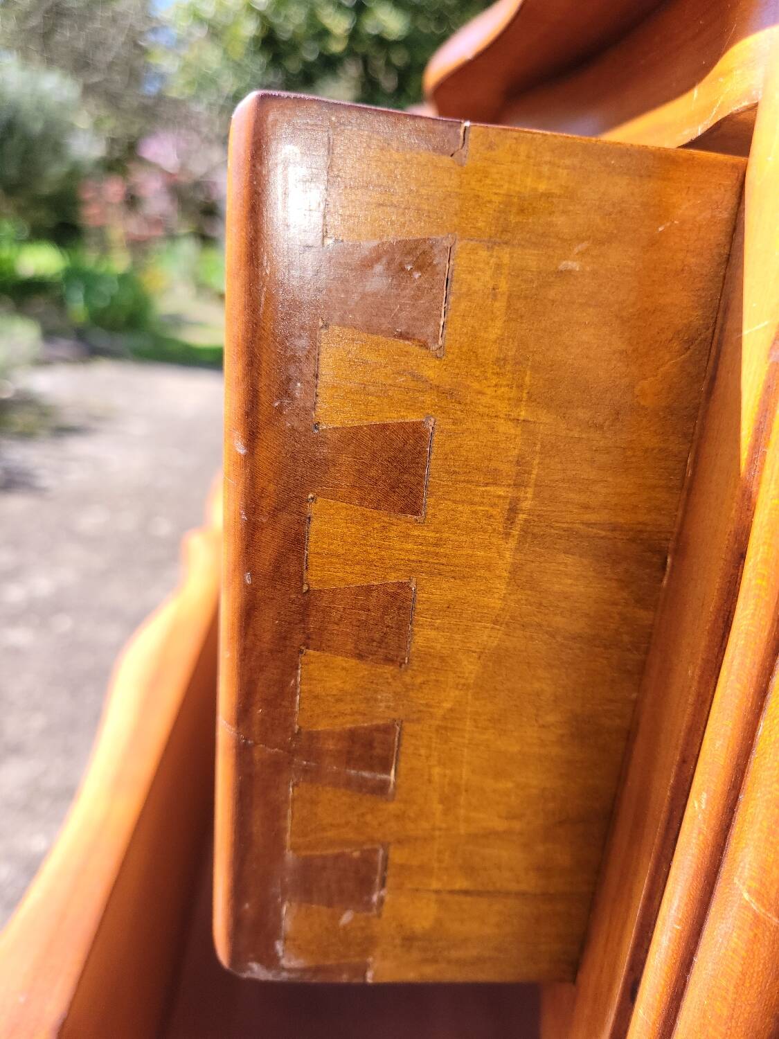 Louis XV style crossbow commode in cherry wood