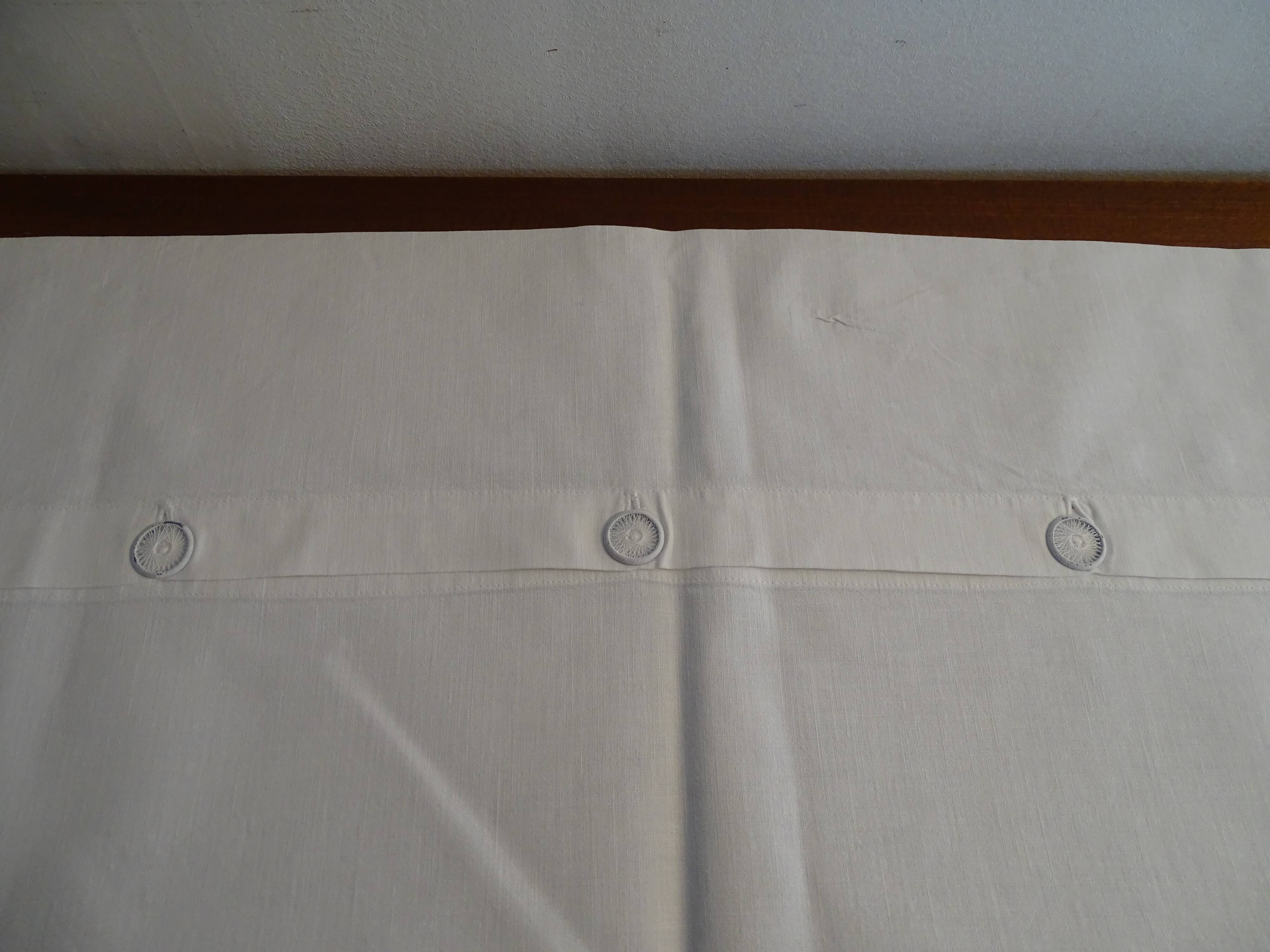 2 antique pillowcases embroidered with monograms GS cotton 78 cm x 75 cm