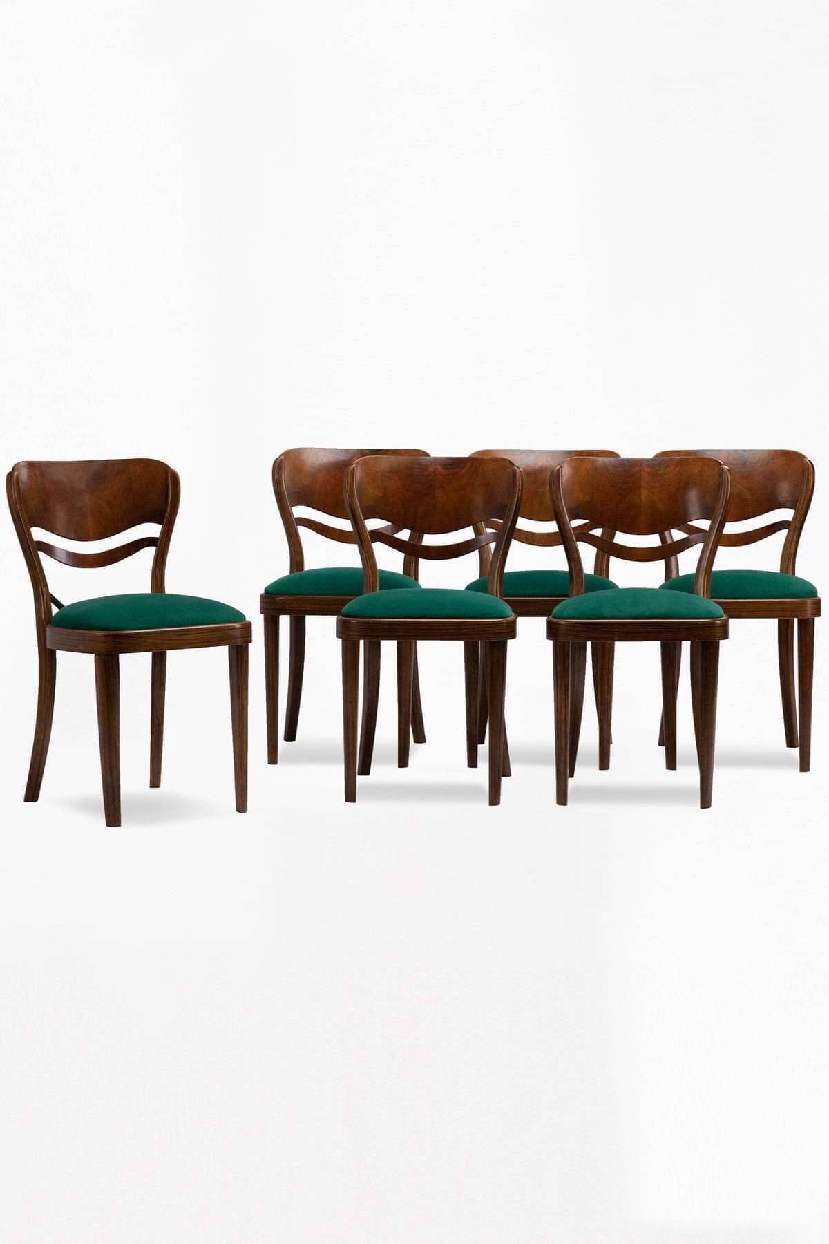 Complete set of pre-war THONET chairs.