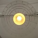 Pendant lamp rise and drop in transparent cut glass