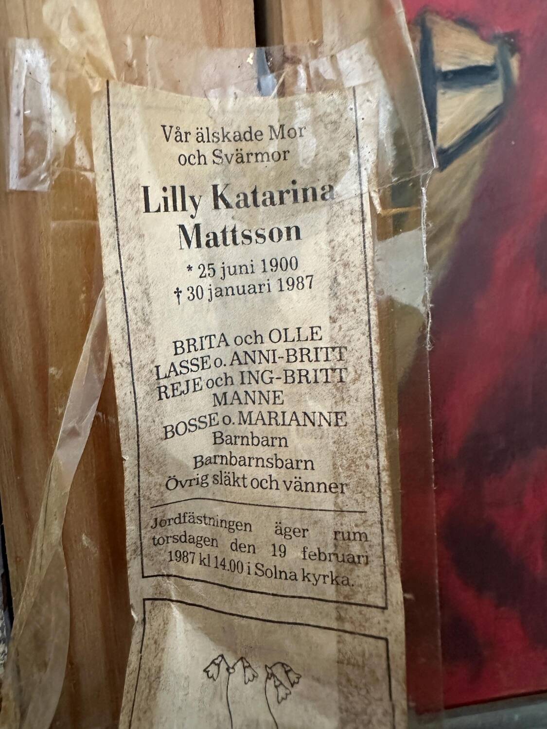 Swedish Oil on Canvas – “Vase”  by Britta Ringvall