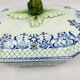 Gien, vegetable dish, soup tureen and its lid in fine earthenware, Rouen decoration.