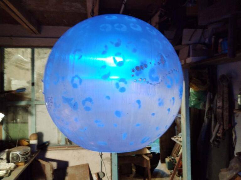 Ball lamp, unique piece created by an artist.