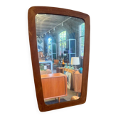Teak mirror in an irregular shape, 1960s.