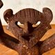 Pair of cast iron fire dogs - Devil & Deviless - Early 20th century