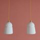 Paire de suspensions en verre blanc vintage