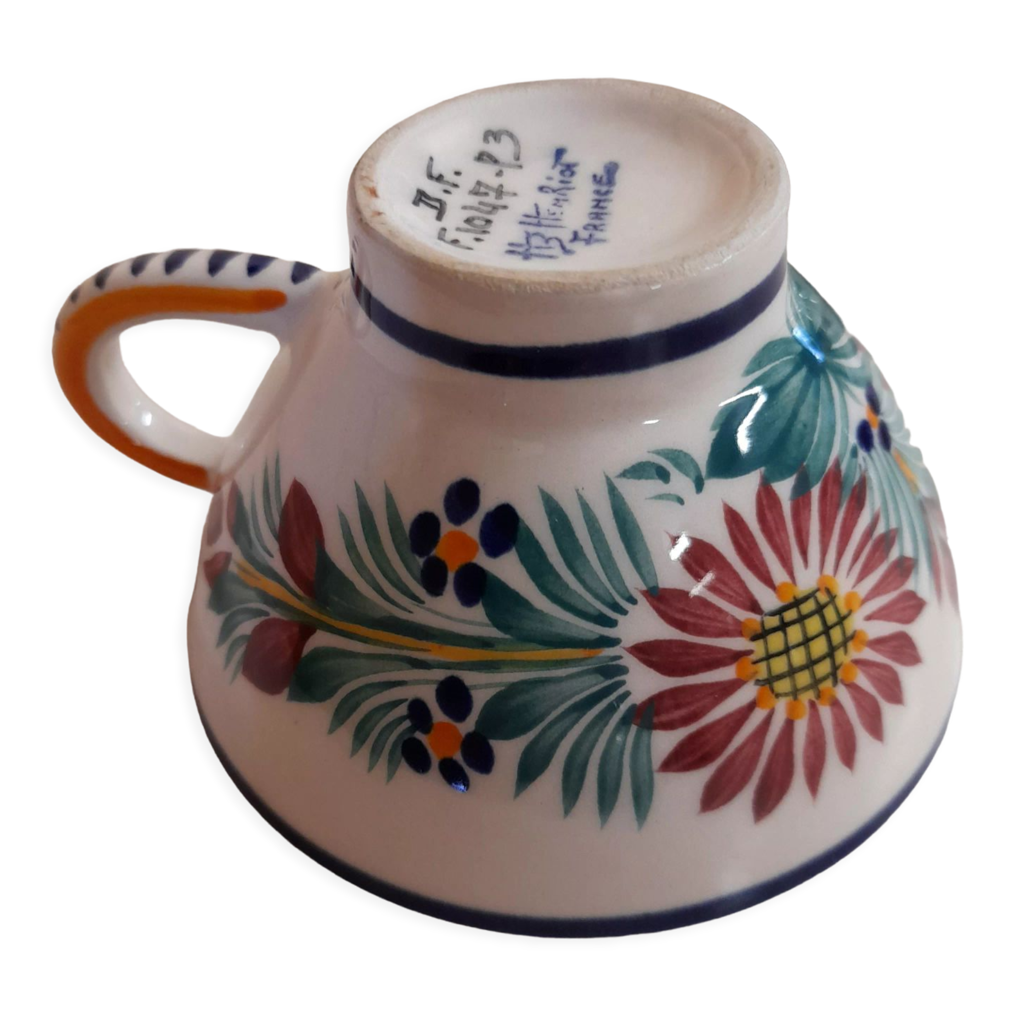 Bowl earthenware cup by Henriot Quimper