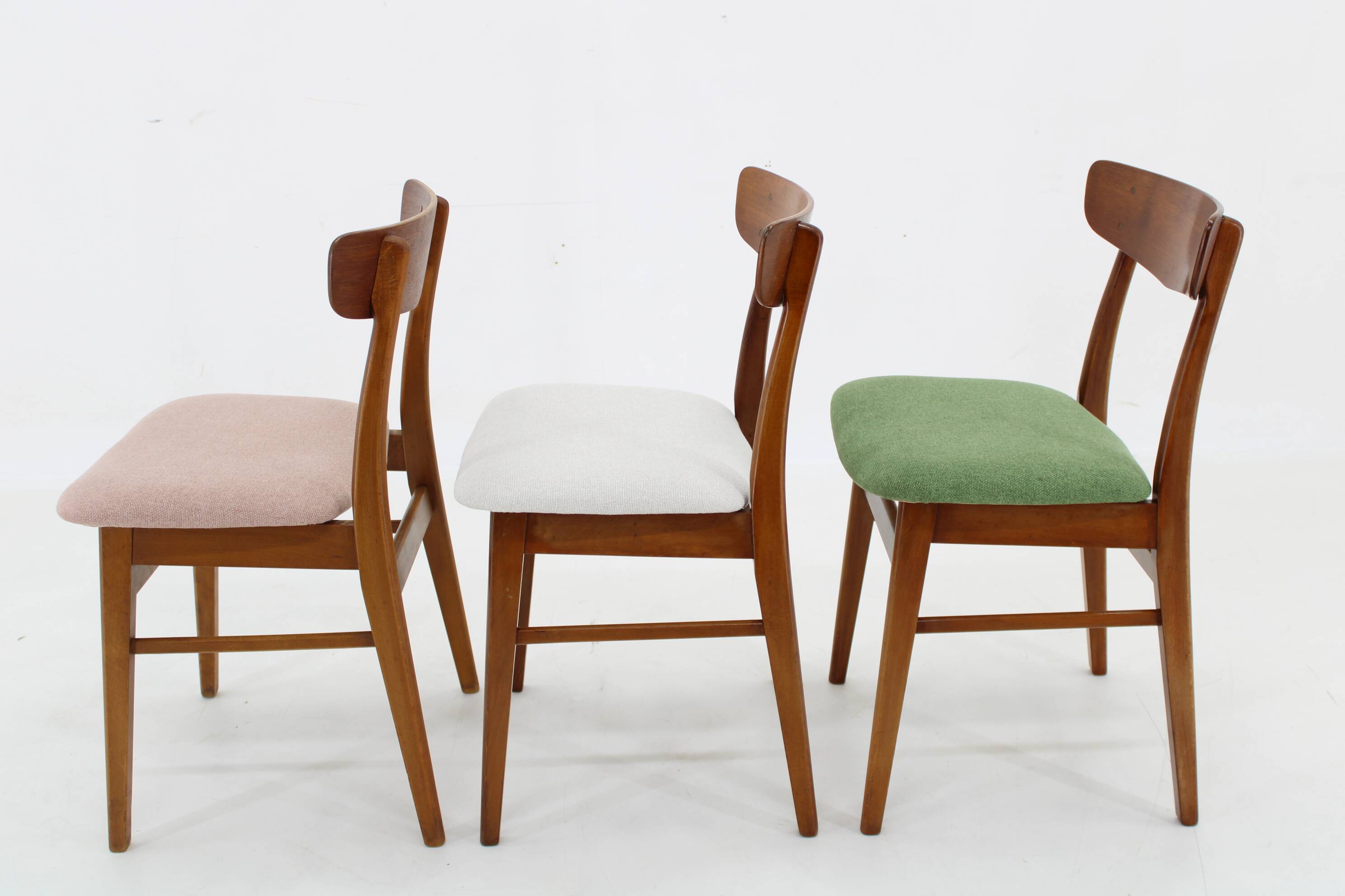 1960s Set of Three Danish Teak Chairs, Restored
