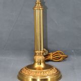 Gilded bronze lamp with pleated shade