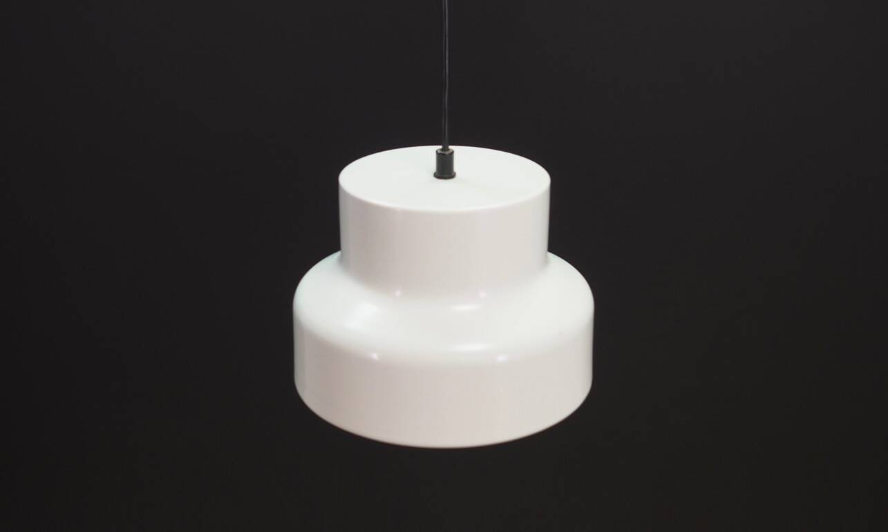 White pendant lamp, Danish design, 1970s, production: Denmark