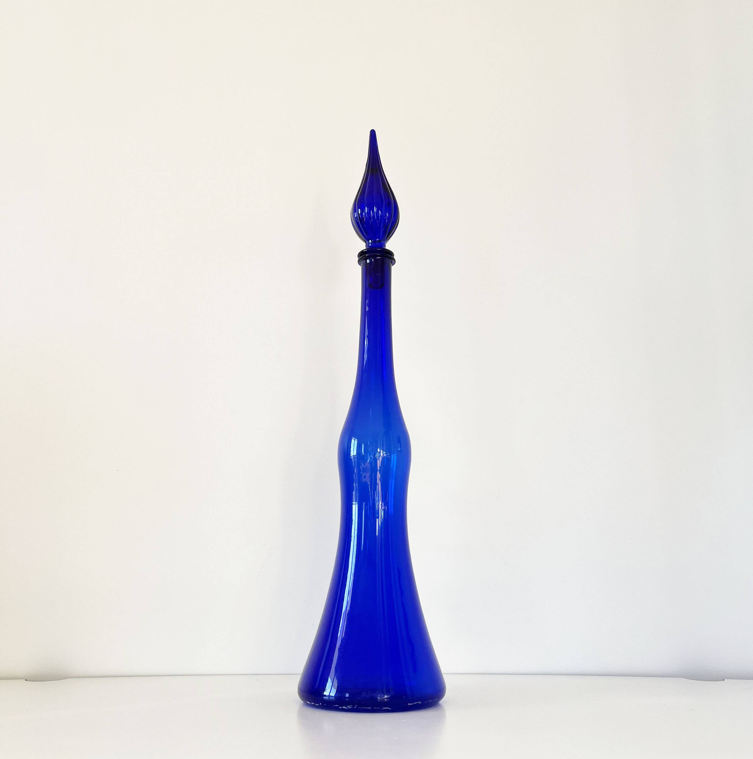 Bouteille, carafe italienne Empoli bleue