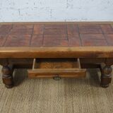 Coffee table with ceramic top and herbarium decor by pierre garnier